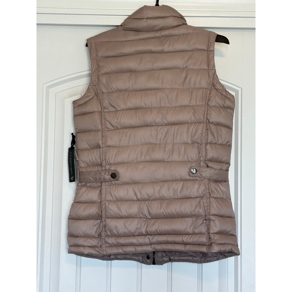 US Polo Assn Womens Pearl Quilted Puffer Vest Snap Zip Small 015108N5 NEW - Picture 2 of 8